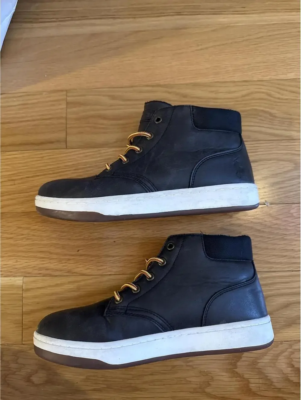 Polo Ralph Lauren Black High-Top Sneakers with White Rubber Soles